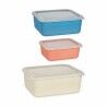 Set di Scatole per Sistemare Impilabili 8081 8081 Rosso Arancio Crema Blu scuro Bambù Melammina Amido di mais (6 Unità)