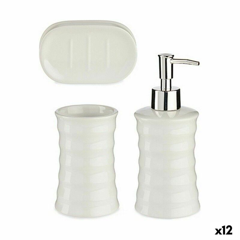 Set da Bagno Berilo DW29150-1 Bianco Ceramica (12 Unità) Set da Bagno Berilo DW29150-1 Bianco Ceramica (12 Unità)