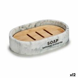 Portasapone Berilo CN-B5598M-2 Marrone Resina Marmo 8 x 2,5 x 12,5 cm 12,5 x 2,5 x 8,5 cm (12 Unità)