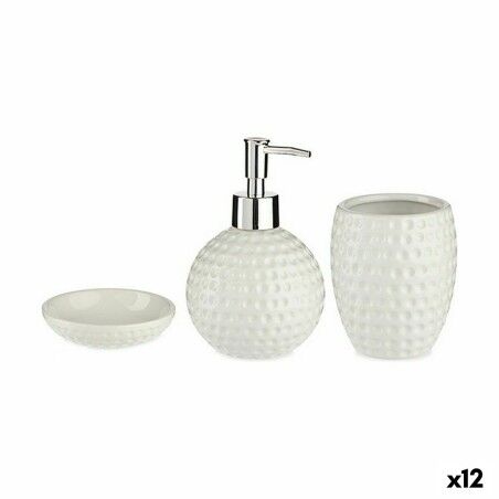 Set da Bagno Berilo DW29153-1 Bianco Ceramica (12 Unità)
