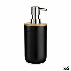 Dispenser di Sapone Berilo 51710 Nero Bambù polipropilene 350 ml 8 x 17 x 9 cm (6 Unità)