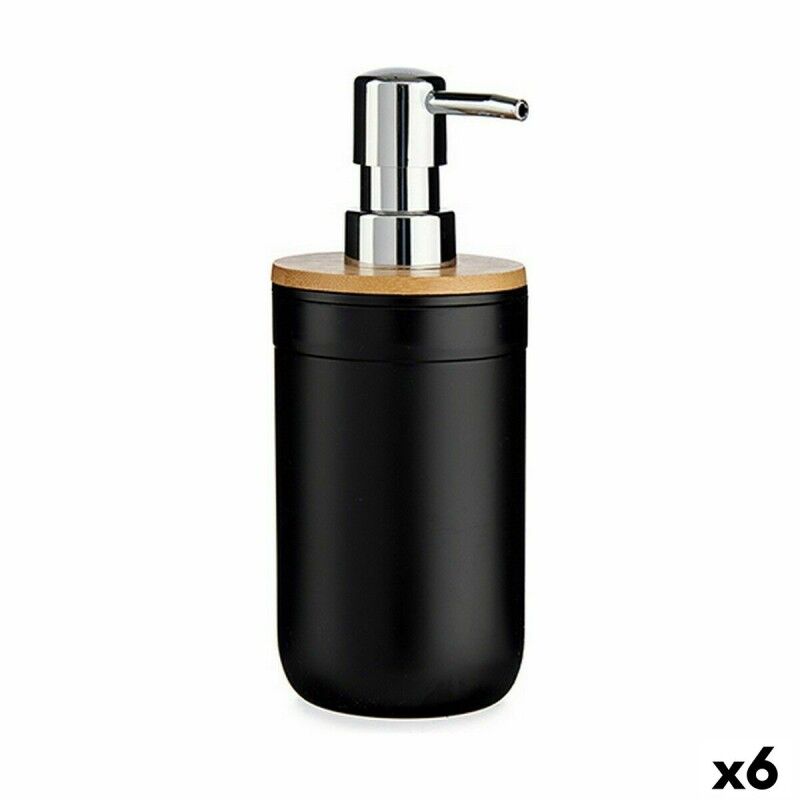 Dispenser di Sapone Berilo 51710 Nero Bambù polipropilene 350 ml 8 x 17 x 9 cm (6 Unità)