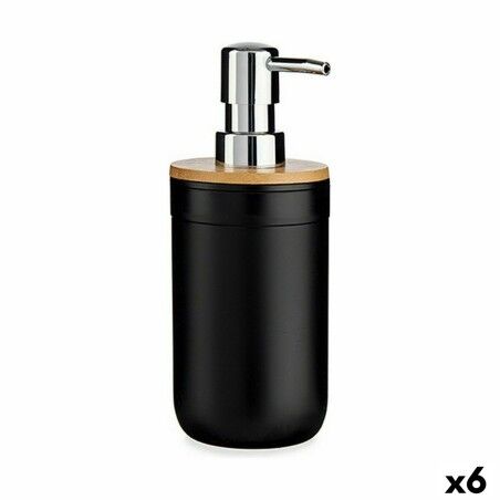 Dispenser di Sapone Berilo 51710 Nero Bambù polipropilene 350 ml 8 x 17 x 9 cm (6 Unità)