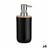 Dispenser di Sapone Berilo 51710 Nero Bambù polipropilene 350 ml 8 x 17 x 9 cm (6 Unità)