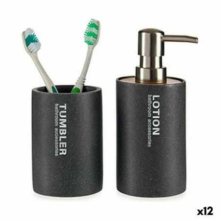 Dispenser di Sapone Berilo 77933 Grigio Resina 350 ml 7,3 x 16,5 x 8 cm (12 Unità)