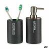Dispenser di Sapone Berilo 77933 Grigio Resina 350 ml 7,3 x 16,5 x 8 cm (12 Unità)