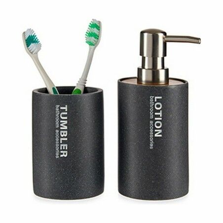 Dispenser di Sapone Berilo 77933 Grigio Resina 350 ml 7,3 x 16,5 x 8 cm (12 Unità)