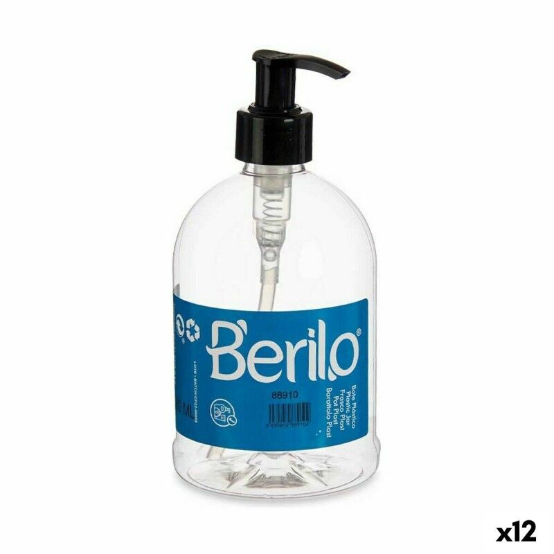 Dispenser di Sapone Berilo SE1205-DOSIFICADOR Nero Trasparente Plastica 500 ml 8 x 16,5 x 8 cm (12 Unità) Dispenser di Sapone Berilo SE1205-DOSIFICADOR Nero Trasparente Plastica 500 ml 8 x 16,5 x 8 cm (12 Unità)