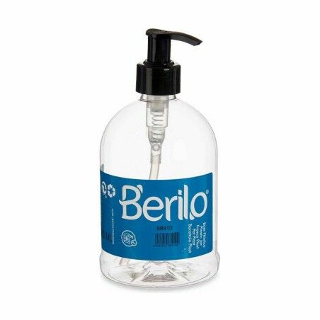 Dispenser di Sapone Berilo SE1205-DOSIFICADOR Nero Trasparente Plastica 500 ml 8 x 16,5 x 8 cm (12 Unità)