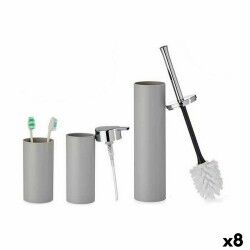 Set da Bagno Berilo B6274 S3-1 Grigio Plastica (8 Unità)