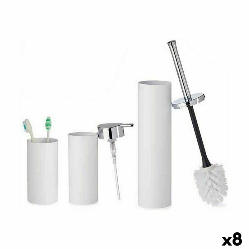 Set da Bagno Berilo B6274 S3-3 Bianco Plastica (8 Unità) Set da Bagno Berilo B6274 S3-3 Bianco Plastica (8 Unità)