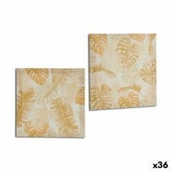 Tela Foglia della pianta Dorato 28 x 28 x 1,5 cm (36 Unità)