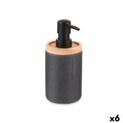 Dispenser di Sapone Berilo B5456BC-1 - 444 Nero Legno Resina Plastica 9,5 x 18,5 x 7,8 cm (6 Unità)