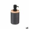 Dispenser di Sapone Berilo B5456BC-1 - 444 Nero Legno Resina Plastica 9,5 x 18,5 x 7,8 cm (6 Unità)
