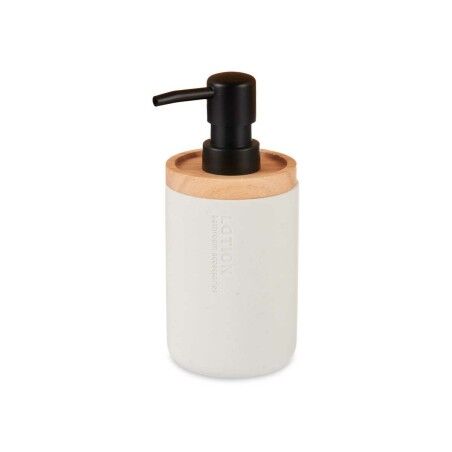 Dispenser di Sapone Berilo 91037 Bianco Legno Resina Plastica 9,5 x 18,5 x 7,8 cm (6 Unità)