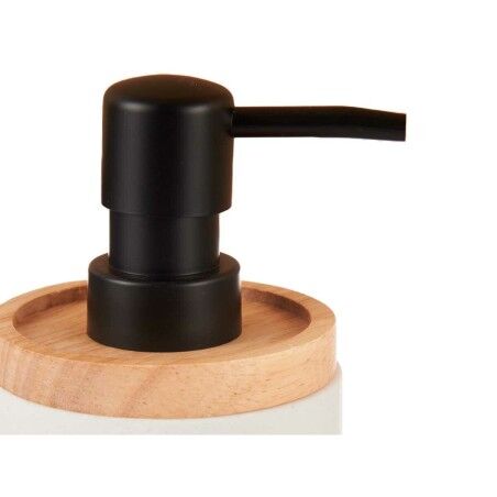 Dispenser di Sapone Berilo 91037 Bianco Legno Resina Plastica 9,5 x 18,5 x 7,8 cm (6 Unità)