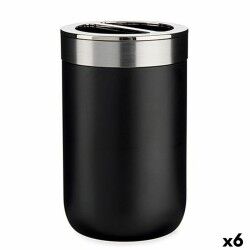 Portaspazzolini da Denti Berilo BP15-002-1 Nero Argentato Plastica 7,7 x 11,2 x 7,7 cm (6 Unità)