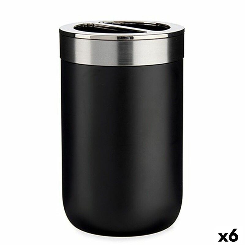 Portaspazzolini da Denti Berilo BP15-002-1 Nero Argentato Plastica 7,7 x 11,2 x 7,7 cm (6 Unità) Portaspazzolini da Denti Berilo BP15-002-1 Nero Argentato Plastica 7,7 x 11,2 x 7,7 cm (6 Unità)