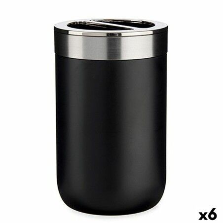 Portaspazzolini da Denti Berilo BP15-002-1 Nero Argentato Plastica 7,7 x 11,2 x 7,7 cm (6 Unità)