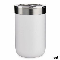 Portaspazzolini da Denti Berilo BP15-002-2 Bianco Argentato Plastica 7,7 x 11,2 x 7,7 cm (6 Unità)
