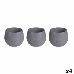 Set di Vasi Ibergarden ES0501102S3 Antracite Plastica 16,5 x 16,5 x 14,5 cm (4 Unità)