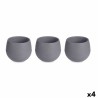 Set di Vasi Ibergarden ES0501102S3 Antracite Plastica 16,5 x 16,5 x 14,5 cm (4 Unità)
