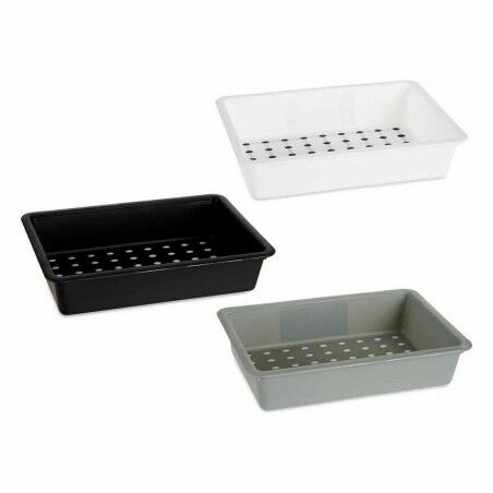 Contenitori per Cassetti Kinvara CN18799 Bianco Nero polipropilene 16 x 5 x 24 cm (36 Unità)