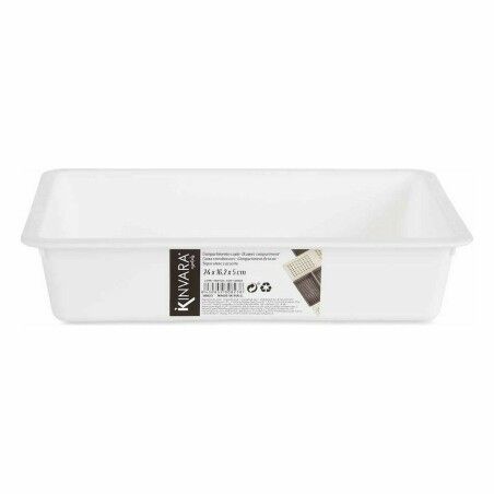 Contenitori per Cassetti Kinvara CN18799 Bianco Nero polipropilene 16 x 5 x 24 cm (36 Unità)