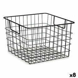Cestino Multiuso Kinvara W7318 Nero Acciaio 29 x 19,5 x 32 cm Con manici (8 Unità)