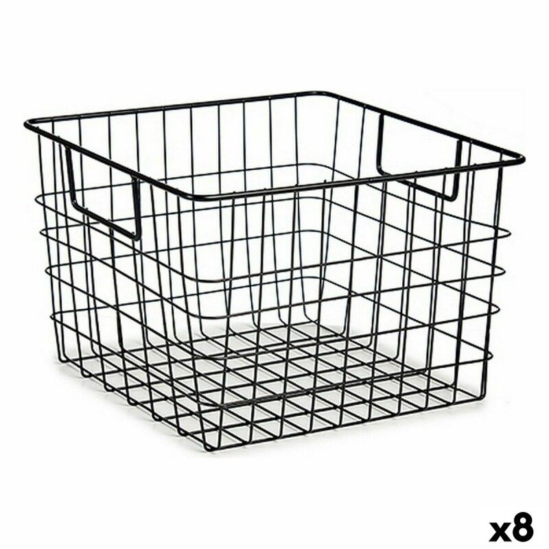 Cestino Multiuso Kinvara W7318 Nero Acciaio 29 x 19,5 x 32 cm Con manici (8 Unità) Cestino Multiuso Kinvara W7318 Nero Acciaio 29 x 19,5 x 32 cm Con manici (8 Unità)