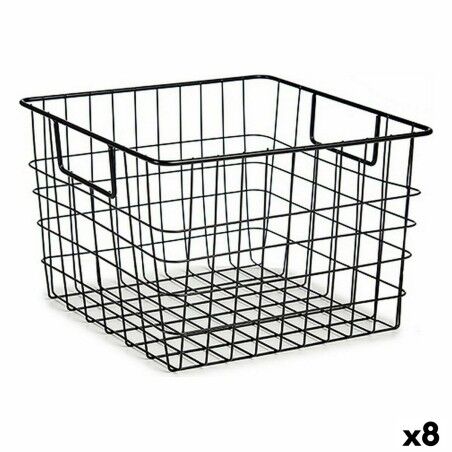 Cestino Multiuso Kinvara W7318 Nero Acciaio 29 x 19,5 x 32 cm Con manici (8 Unità)