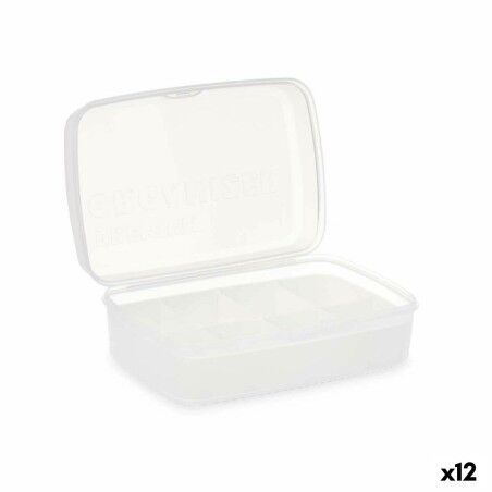 Scatola con scomparti Kinvara 02 1192 Bianco Trasparente Plastica 21,5 x 8,5 x 15 cm (12 Unità)