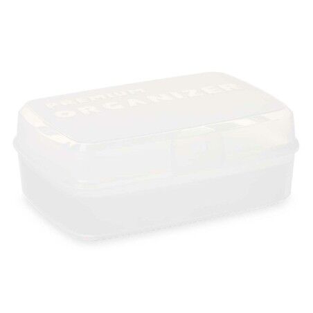 Scatola con scomparti Kinvara 02 1192 Bianco Trasparente Plastica 21,5 x 8,5 x 15 cm (12 Unità)