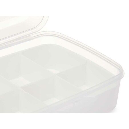 Scatola con scomparti Kinvara 02 1192 Bianco Trasparente Plastica 21,5 x 8,5 x 15 cm (12 Unità)