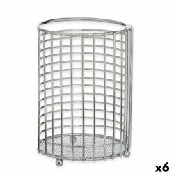 Contenitore per Utensili da Cucina Kinvara CN-W7728-2 CHROME Metallo 12 x 16 x 12 cm (6 Unità)