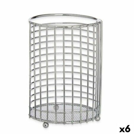 Contenitore per Utensili da Cucina Kinvara CN-W7728-2 CHROME Metallo 12 x 16 x 12 cm (6 Unità)
