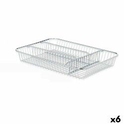 Vassoio Portaposate Kinvara CN-W7267-1 CHROME Argentato Argento Metallo 26 x 4,5 x 35,5 cm (6 Unità)