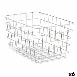 Cestino Multiuso Kinvara W5759K-L CHROME Argentato Argento Metallo 38 x 21 x 26 cm Rettangolare (6 Unità)