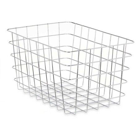 Cestino Multiuso Kinvara W5759K-L CHROME Argentato Argento Metallo 38 x 21 x 26 cm Rettangolare (6 Unità)