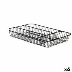 Vassoio Portaposate Kinvara W7267-1 Nero Metallo 26 x 4,7 x 35,5 cm (6 Unità)