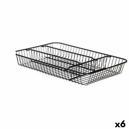 Vassoio Portaposate Kinvara W7267-1 Nero Metallo 26 x 4,7 x 35,5 cm (6 Unità)