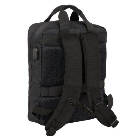 Zaino per Portatile Real Madrid C.F. Premium Nero 29 x 39 x 11 cm 13,3"