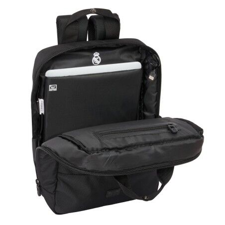 Zaino per Portatile Real Madrid C.F. Premium Nero 29 x 39 x 11 cm 13,3"
