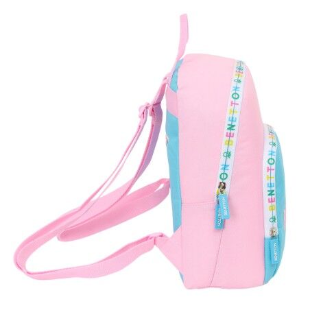 Zaino Casual Benetton Unique Rosa Turchese 25 x 30 x 13 cm