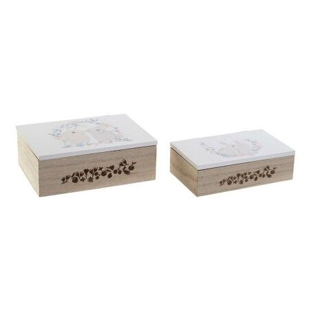 Set di Scatole Decorative DKD Home Decor Legno MDF (17 x 12 x 6 cm)