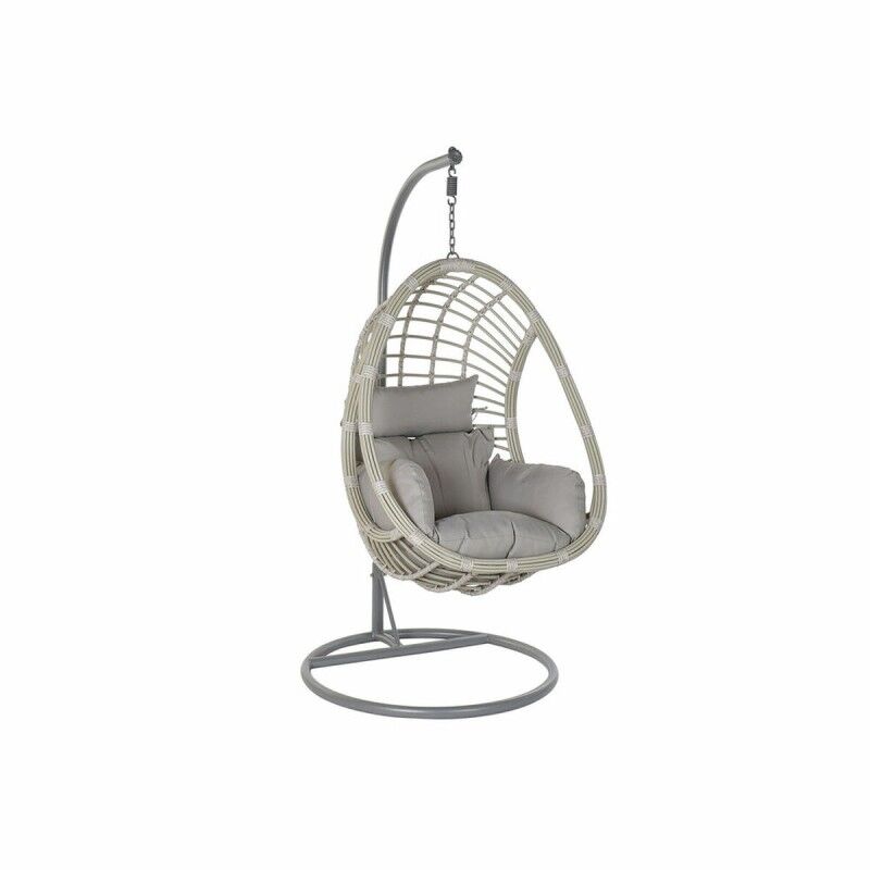 Sedia da giardino sospesa DKD Home Decor Grigio Multicolore Alluminio rattan sintetico 90 x 70 x 110 cm Sedia da giardino sospesa DKD Home Decor Grigio Multicolore Alluminio rattan sintetico 90 x 70 x 110 cm