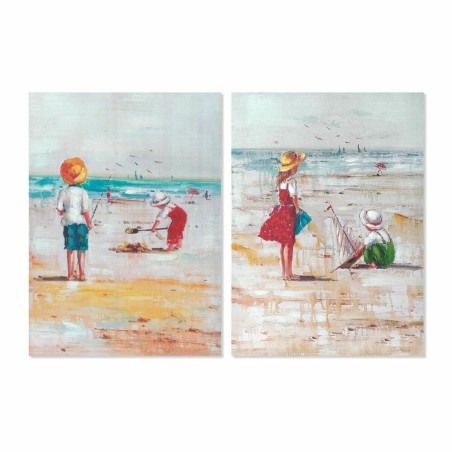 Quadro DKD Home Decor Spiaggia Bambini (50 x 2,5 x 70 cm) (2 Unità)