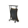 Poggiapiedi DKD Home Decor Nero Metallo Marrone Pelle Leopardo (55 x 45 x 41 cm)