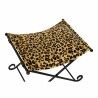 Poggiapiedi DKD Home Decor Nero Metallo Marrone Pelle Leopardo (55 x 45 x 41 cm)