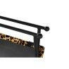 Poggiapiedi DKD Home Decor Nero Metallo Marrone Pelle Leopardo (55 x 45 x 41 cm)